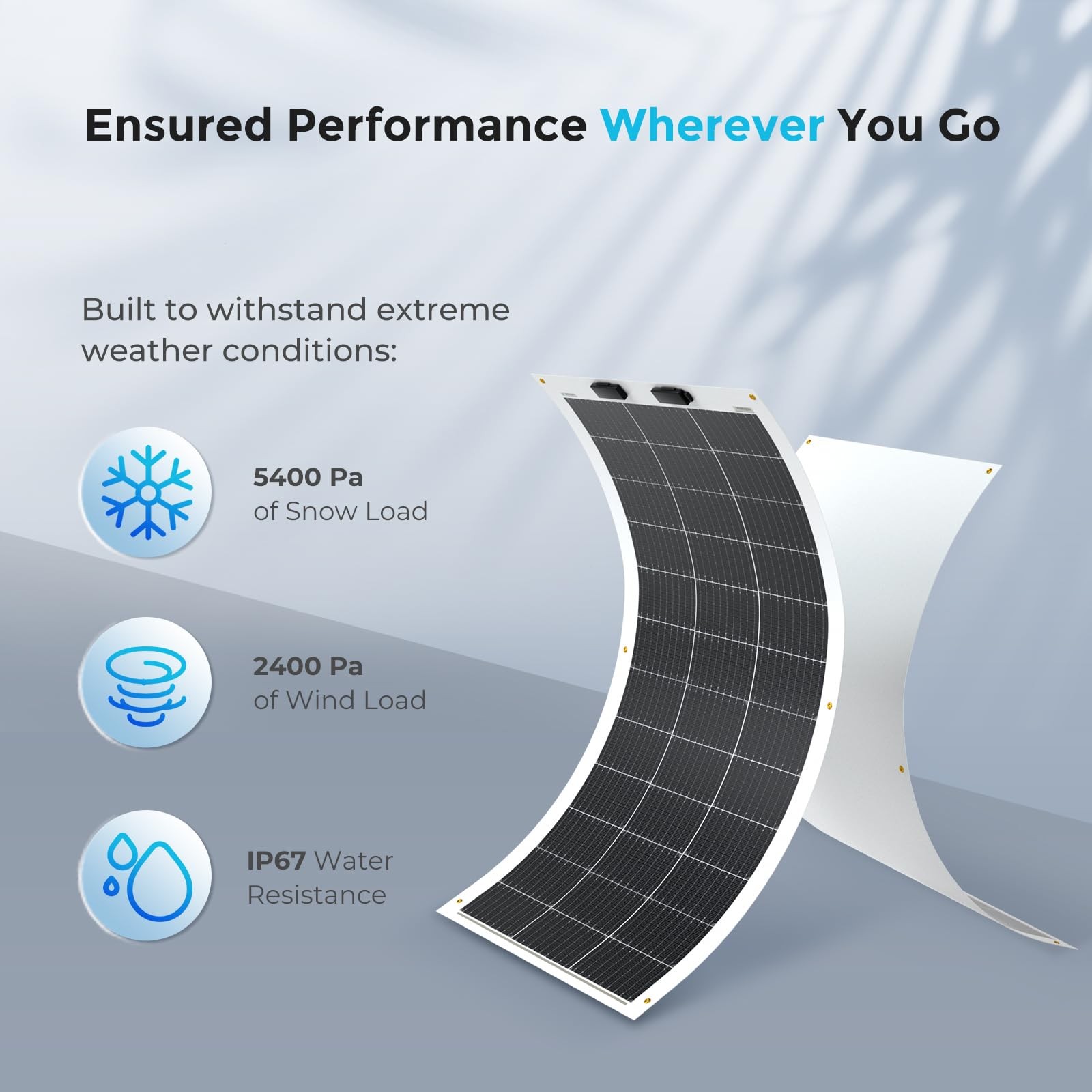Renogy Flexible Solar Panel 100 Watt 12 Volt Monocrystalline Semi-Flexible
