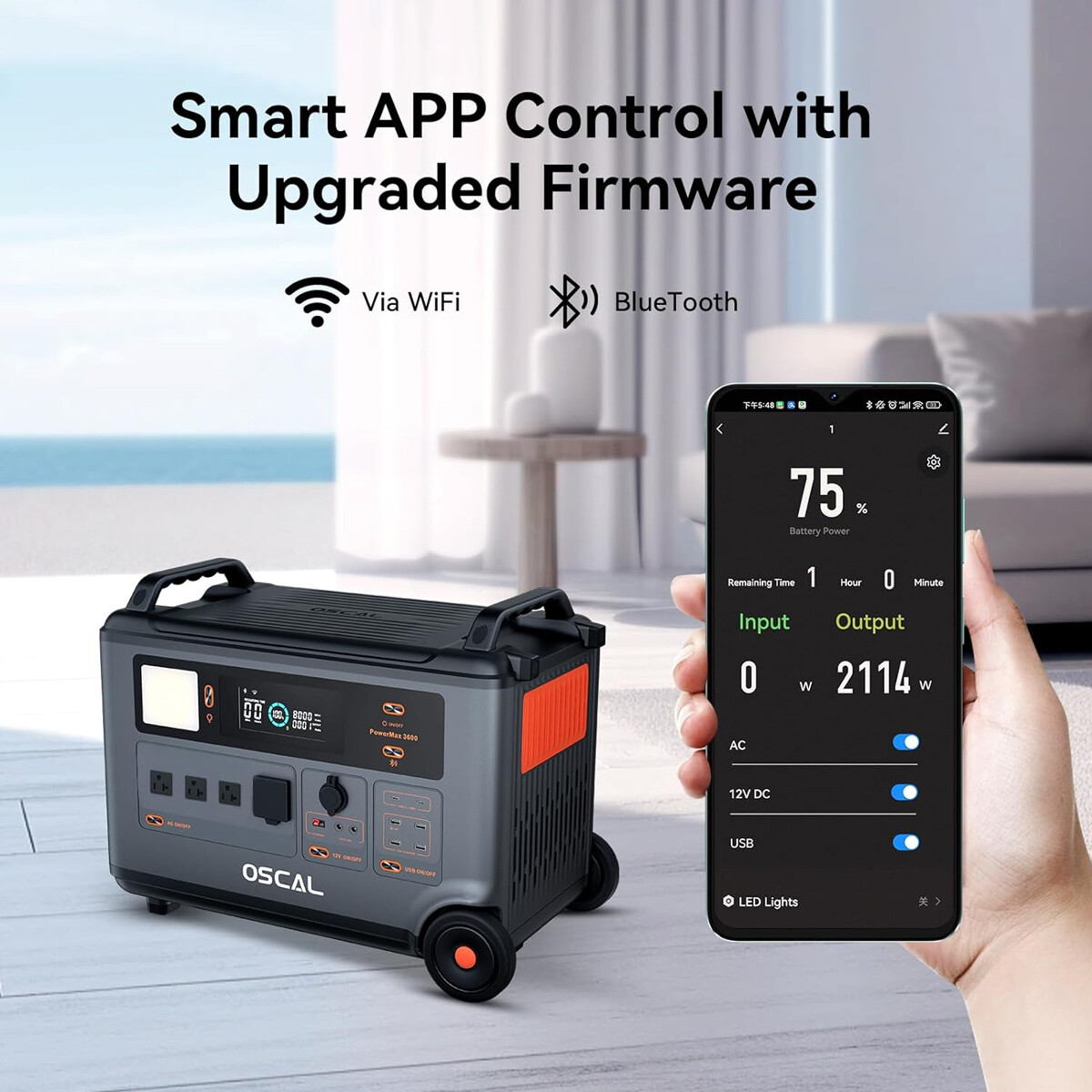 Blackview Oscal 3000W 3600Wh Portable Power Station Home Backup LiFePO4 Battery