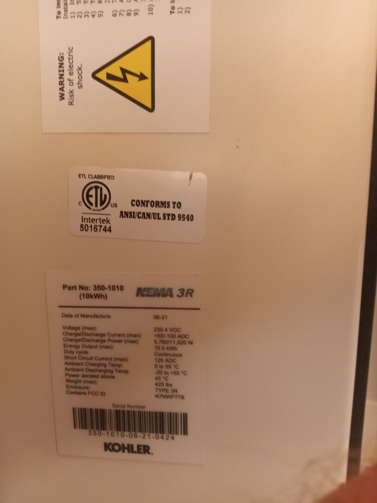 KOHLER 7.6KW Solar Power System with 20Kwh w/Aptos panels complete DIY kit