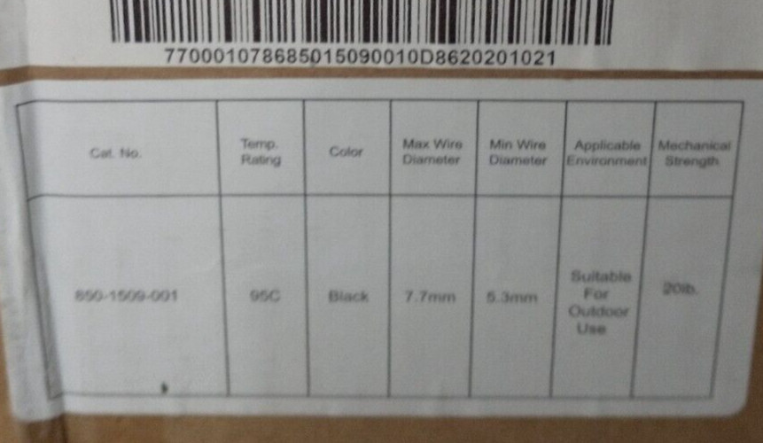 Bag of 50, Zep Solar Tesla Black DC Wire Clips MH-007001-509 850-1509-001