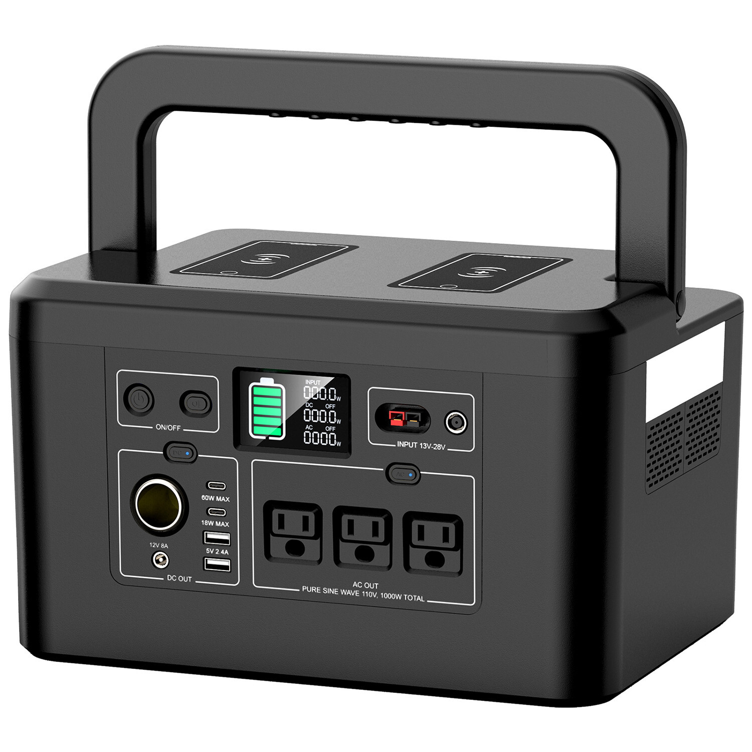 800W Portable Power Station Solar Generator for Camping with 100W Solar Panel