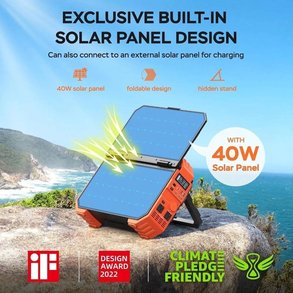 Portable Power Station 1600W Solar Panel 1024Wh Power Battery 100W USB C Charge