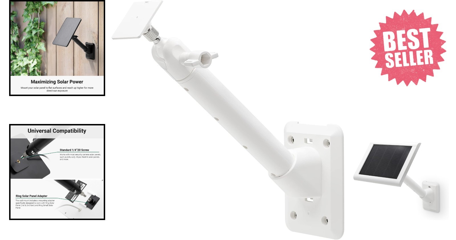 Universal Solar Panel Wall Mount – Adjustable Arm for Ideal Sun Exposure
