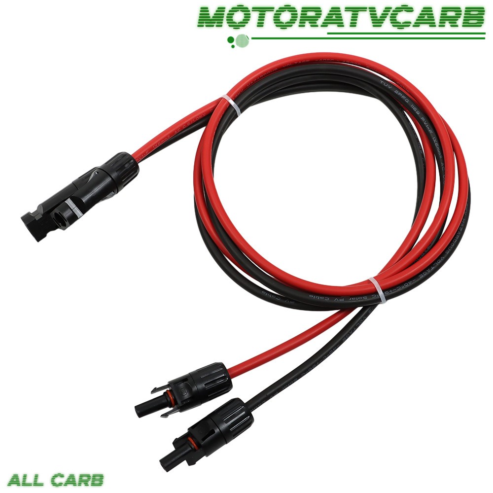 ALL-CARB 1 Pair Black + Red Solar Panel Extension Cable Wire Connector 12/10 AWG
