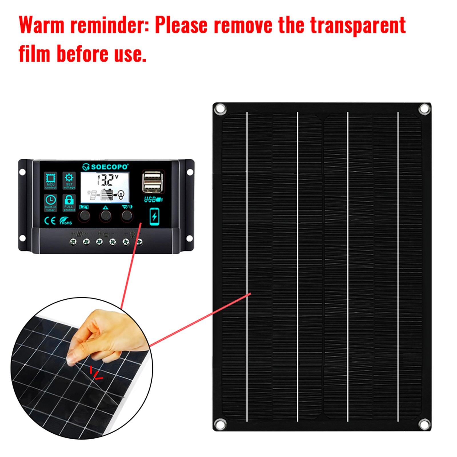1200W Solar Panel Set – 2 x 600W Concentrator Panels + 100A Controller Outdoor
