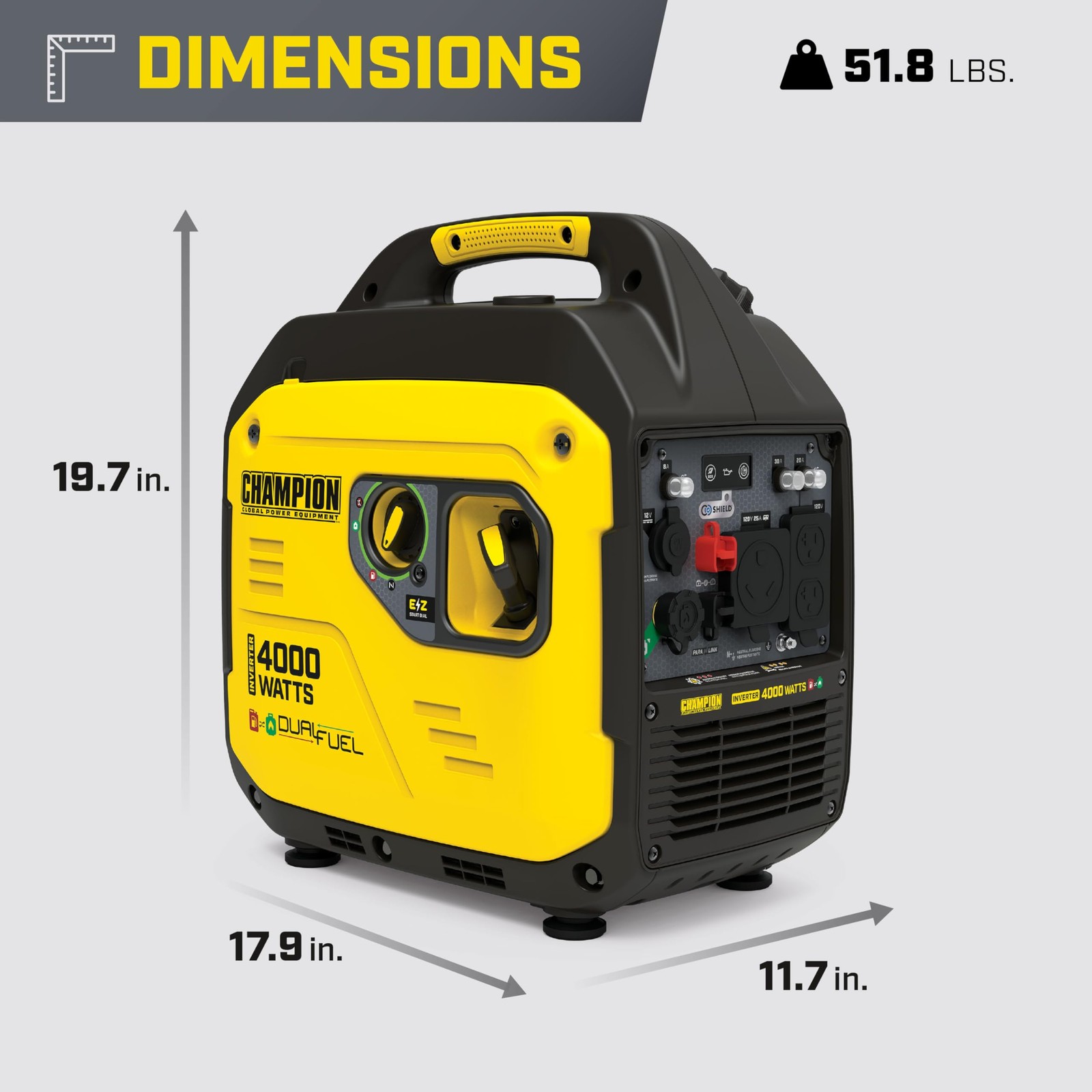 4000-Watt RV Ready Portable Inverter Generator with Quiet Technology and 3 Year