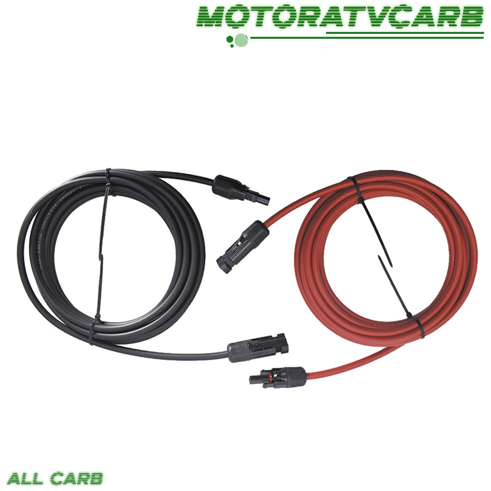 ALL-CARB 10 AWG 15 FT Solar Panel Extension Cable Wire Connector Black + Red