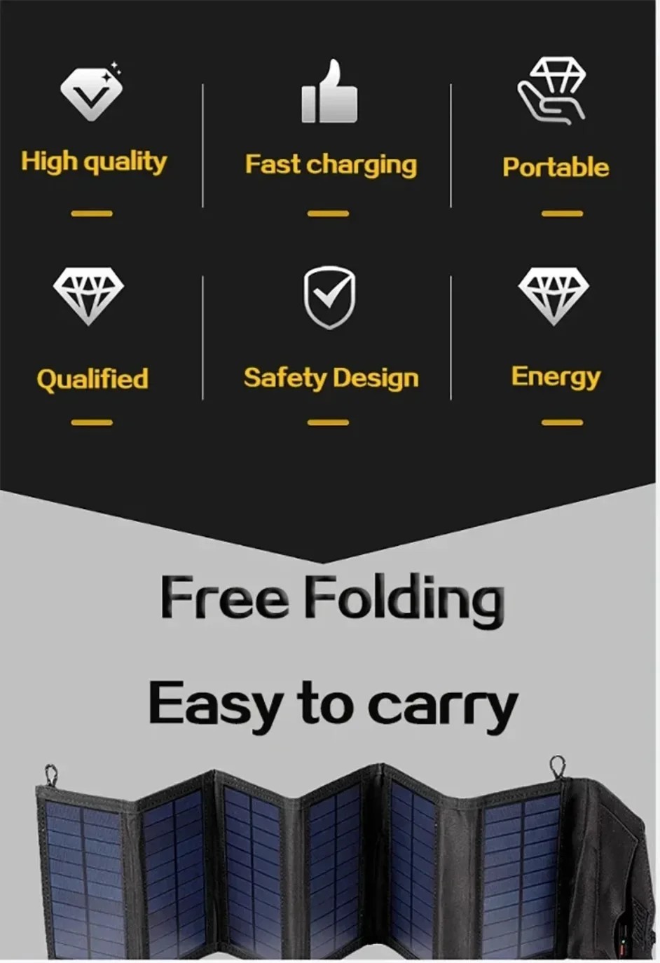 6 Fold 800W Foldable Solar Panel Power Supply
