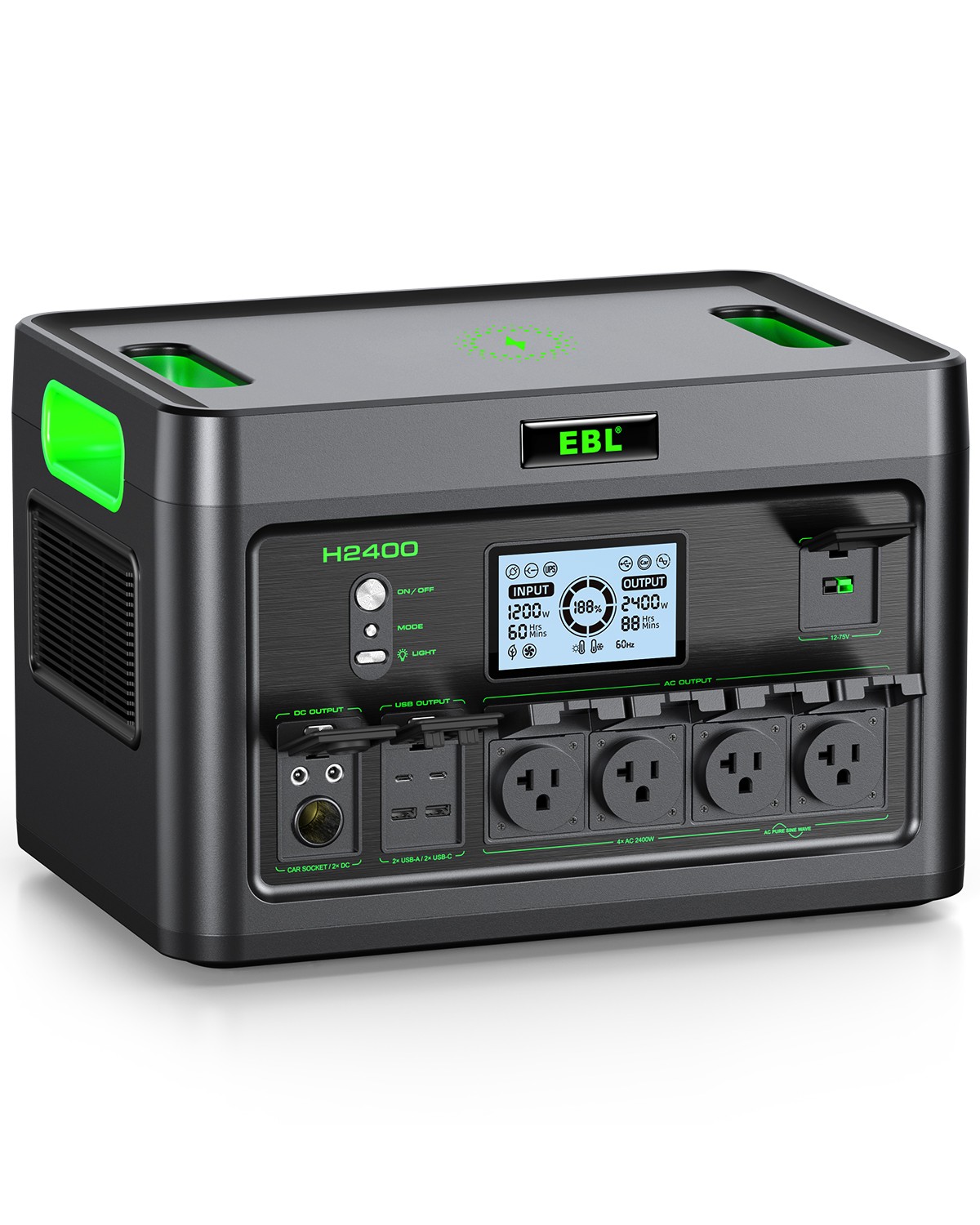 Portable Power Station 2400W for Home Backup Power Outages and Outdoor Camping