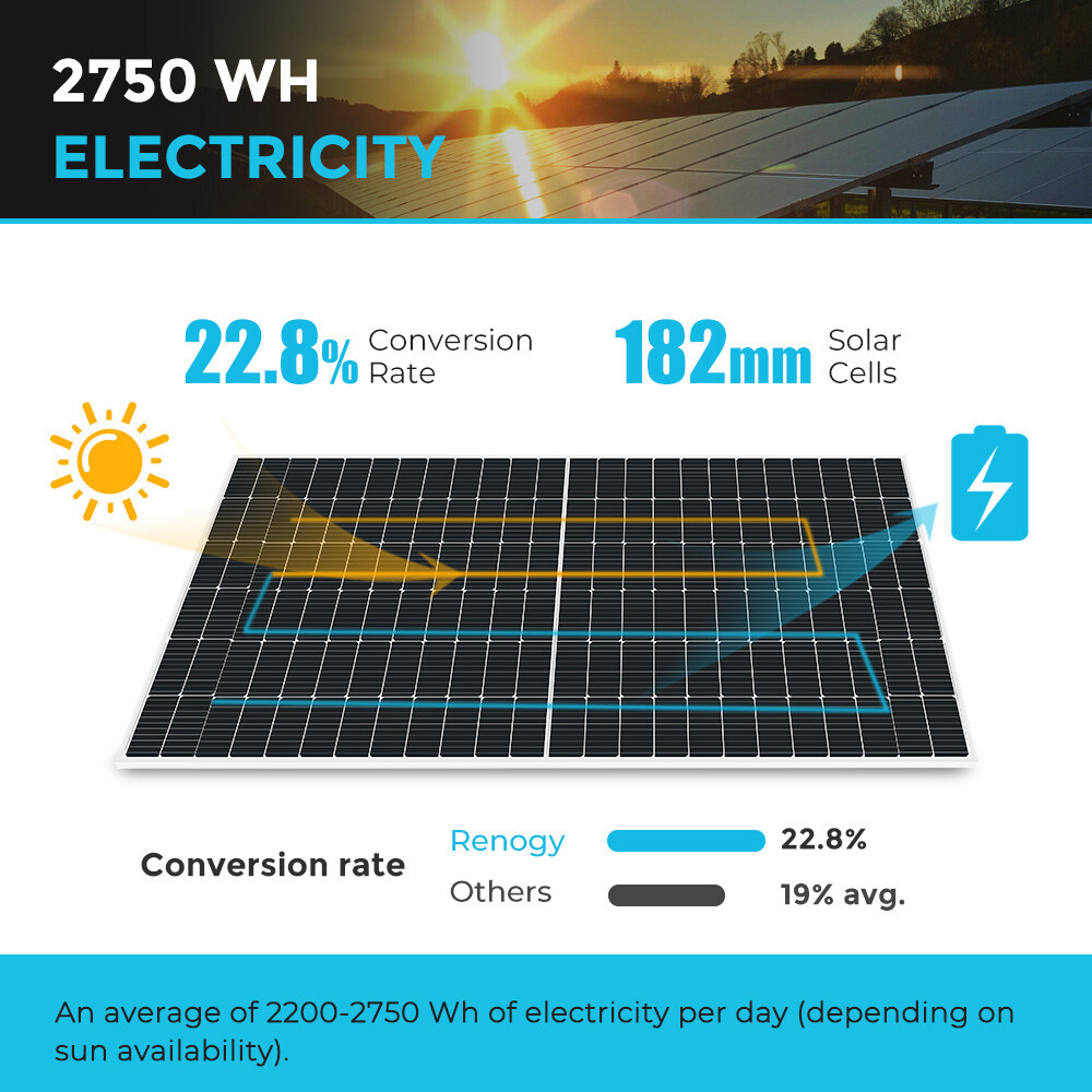 Renogy 2PCS 550W Watts Solar Panel 24V 48V Monocrystalline