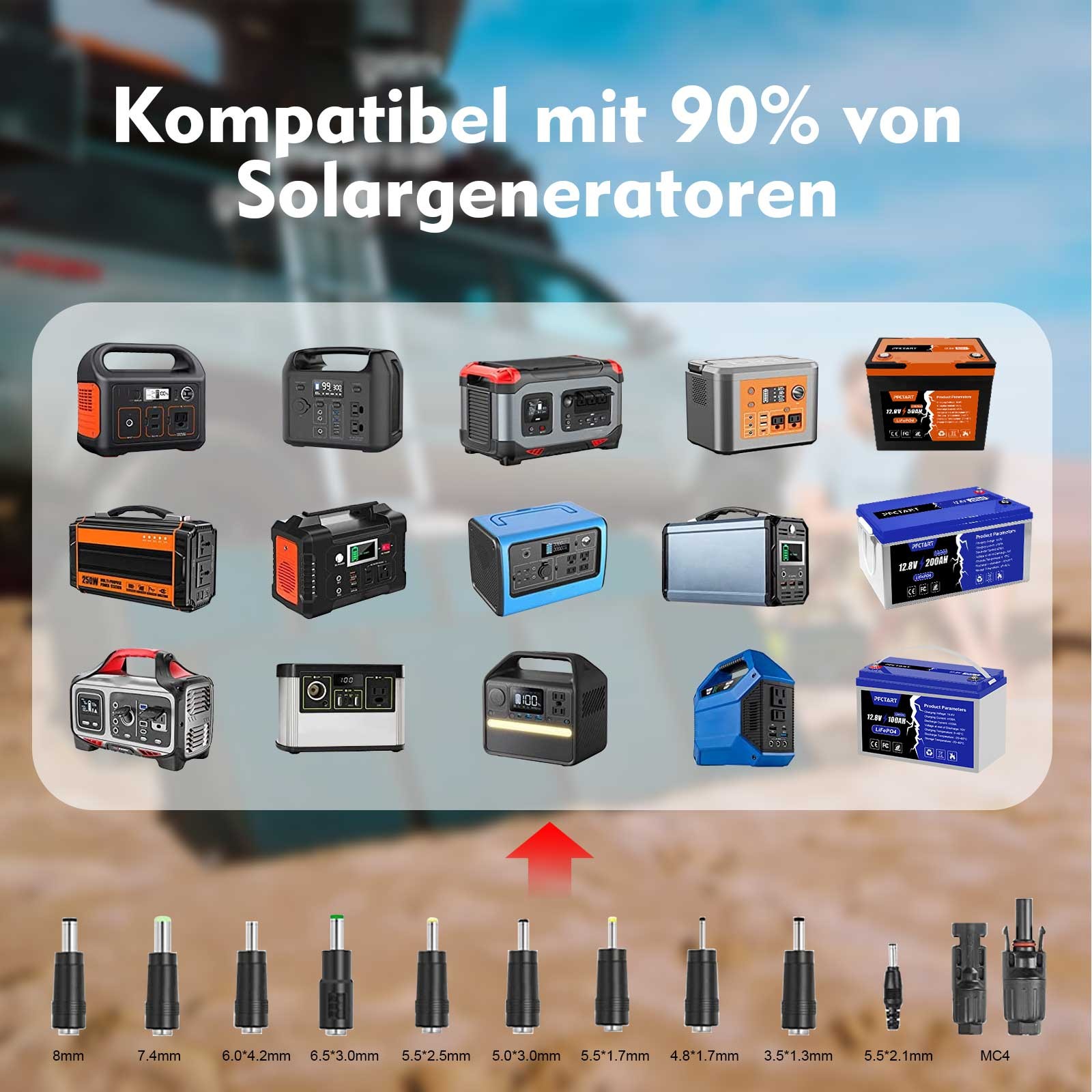 200W 18V Folde Solar Panel Kit Solar Charger for RV Camping Fishing Outdoor US