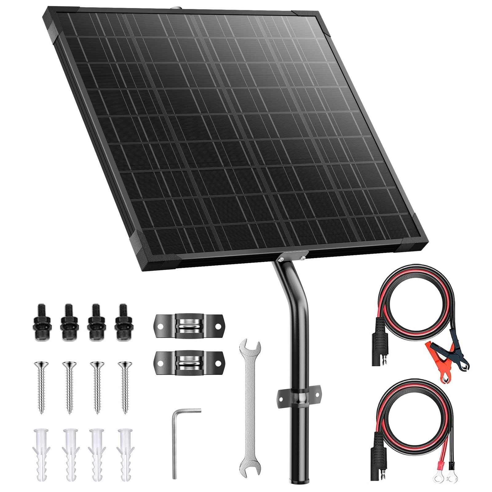 Voltset 12V Gate Opener Solar Panel：20W Solar Panels Kit for Electric Fence w…