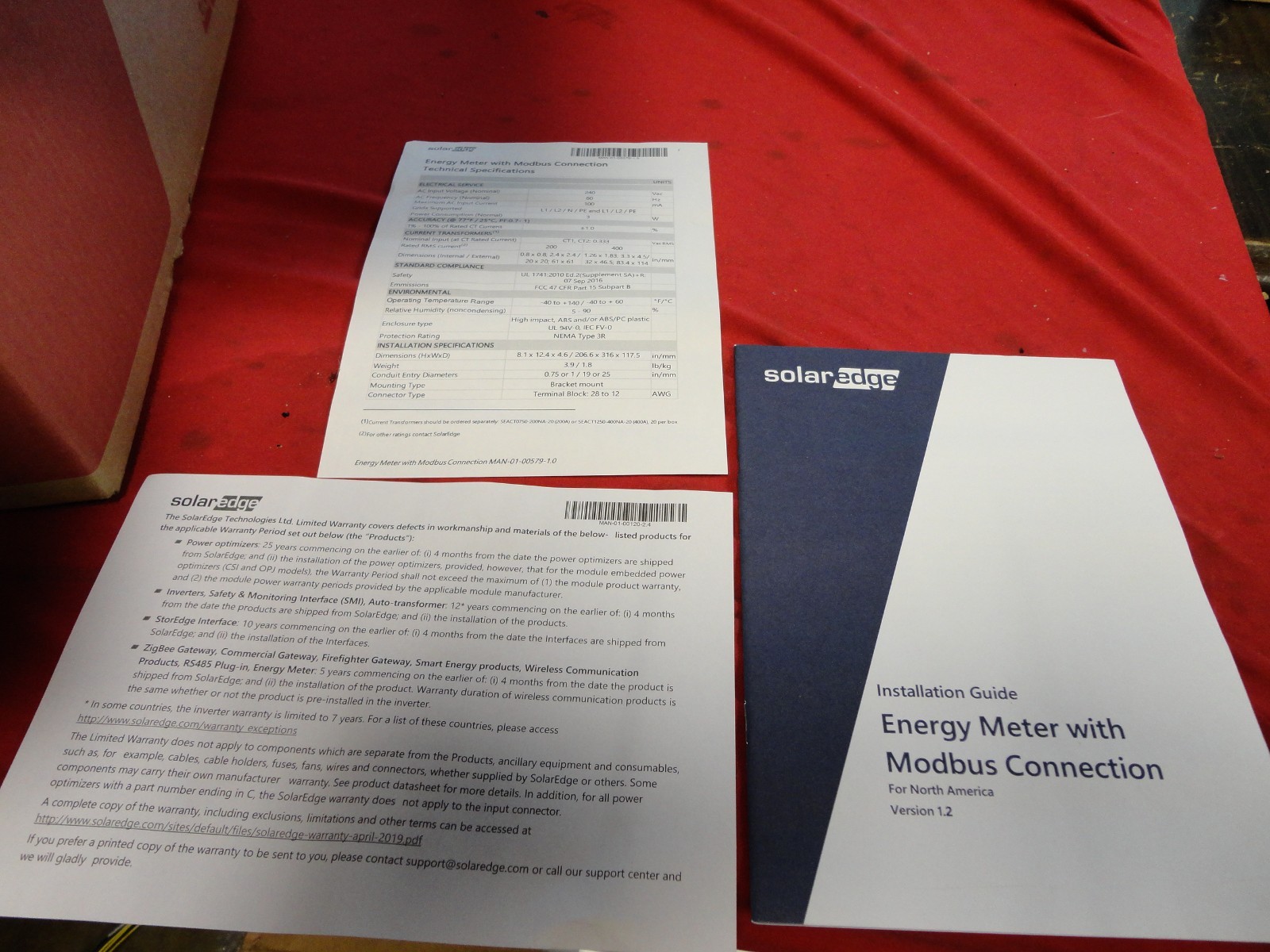 SolarEdge SE-MTR240-NN-S-S1 1Phase 240V Energy Meter W/ Modbus SE-RGMTR TY NEW