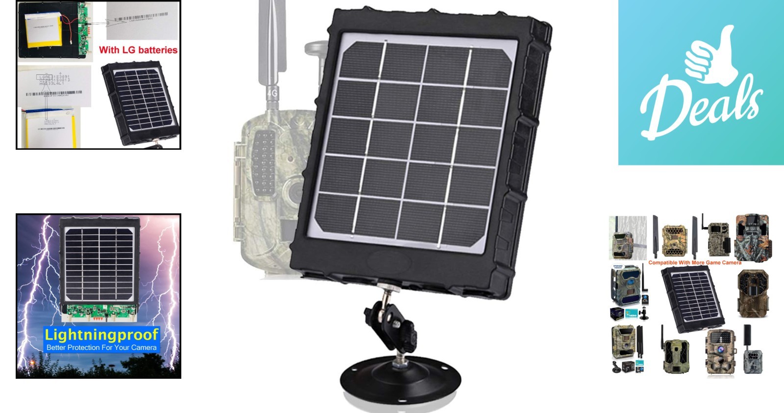 Durable 3W Solar Charger for 12V/9V/6V Trail Cameras – Lightweight & Efficient