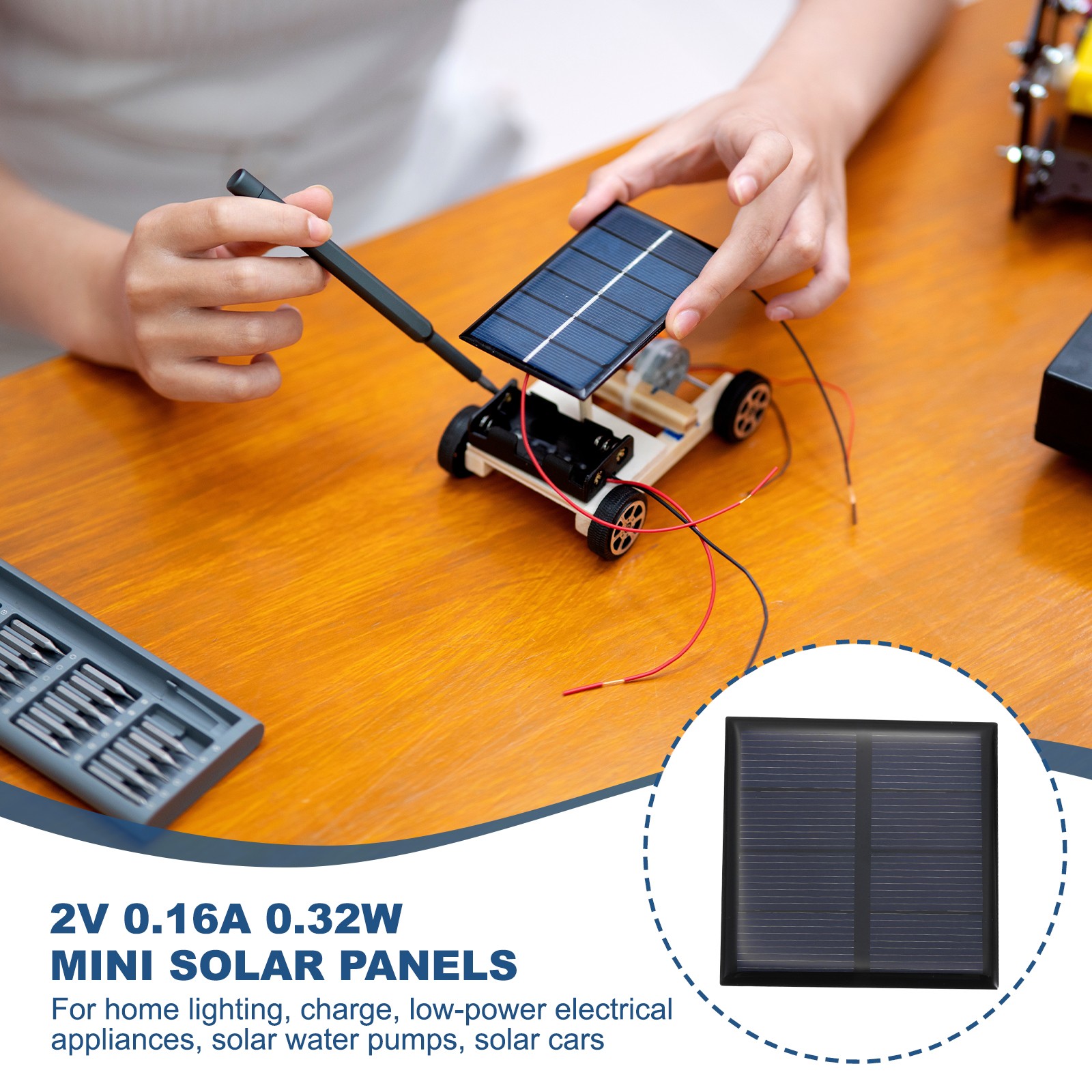 10PCS 2V 0.32W 0.16A Mini Solar Panels for Solar Power Small Solar Cells