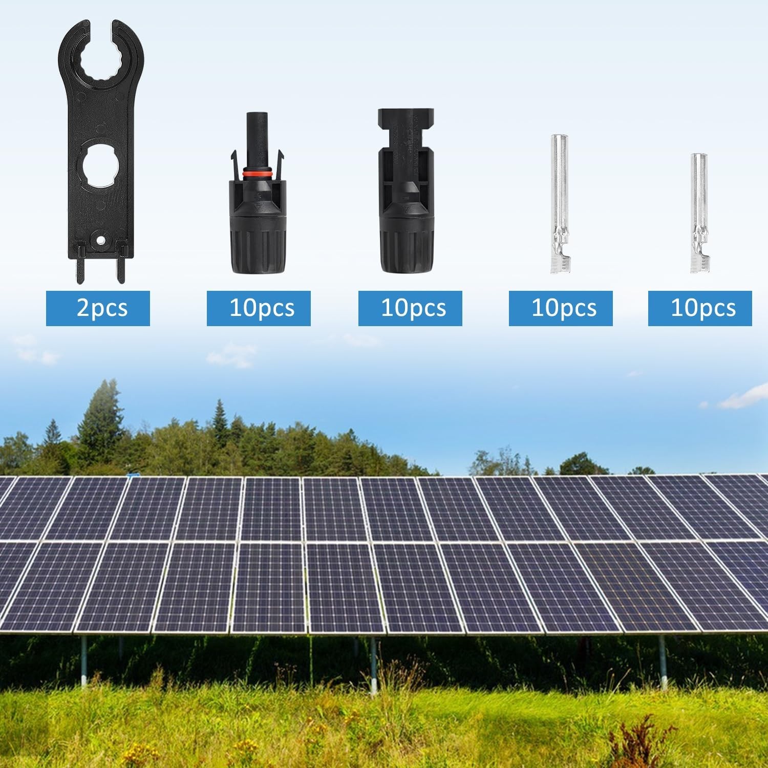 MC4 Solar Connector Kit,10 Pairs MC4 Connectors, Solar Panel Connectors, 100…