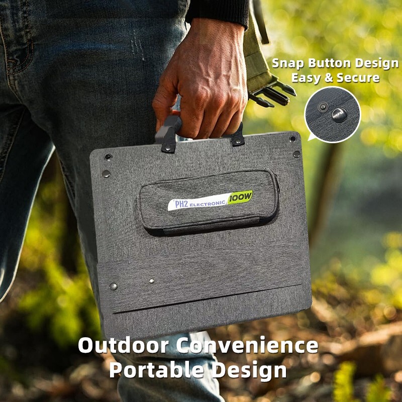 100w Portable Foldable Solar Panel Kit (18V,16x16inch,7lb),Solar Controller