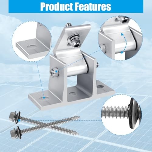 Adjustable Solar Panel Mounting Brackets Kit – 8PCS, 10-60° Tilt for RV Roof 400