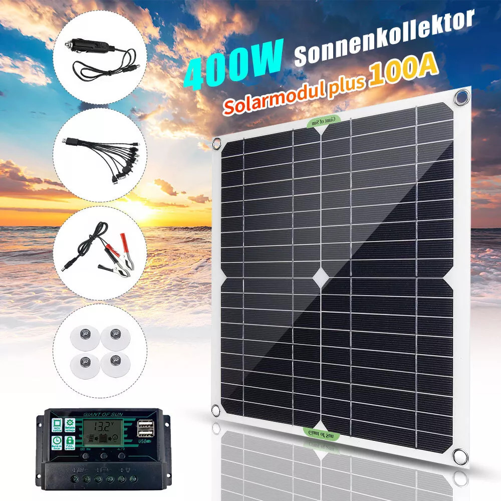 200 Watts Solar Panel Kit 12V Battery Charger w/ 10A Controller Caravan Boat USA