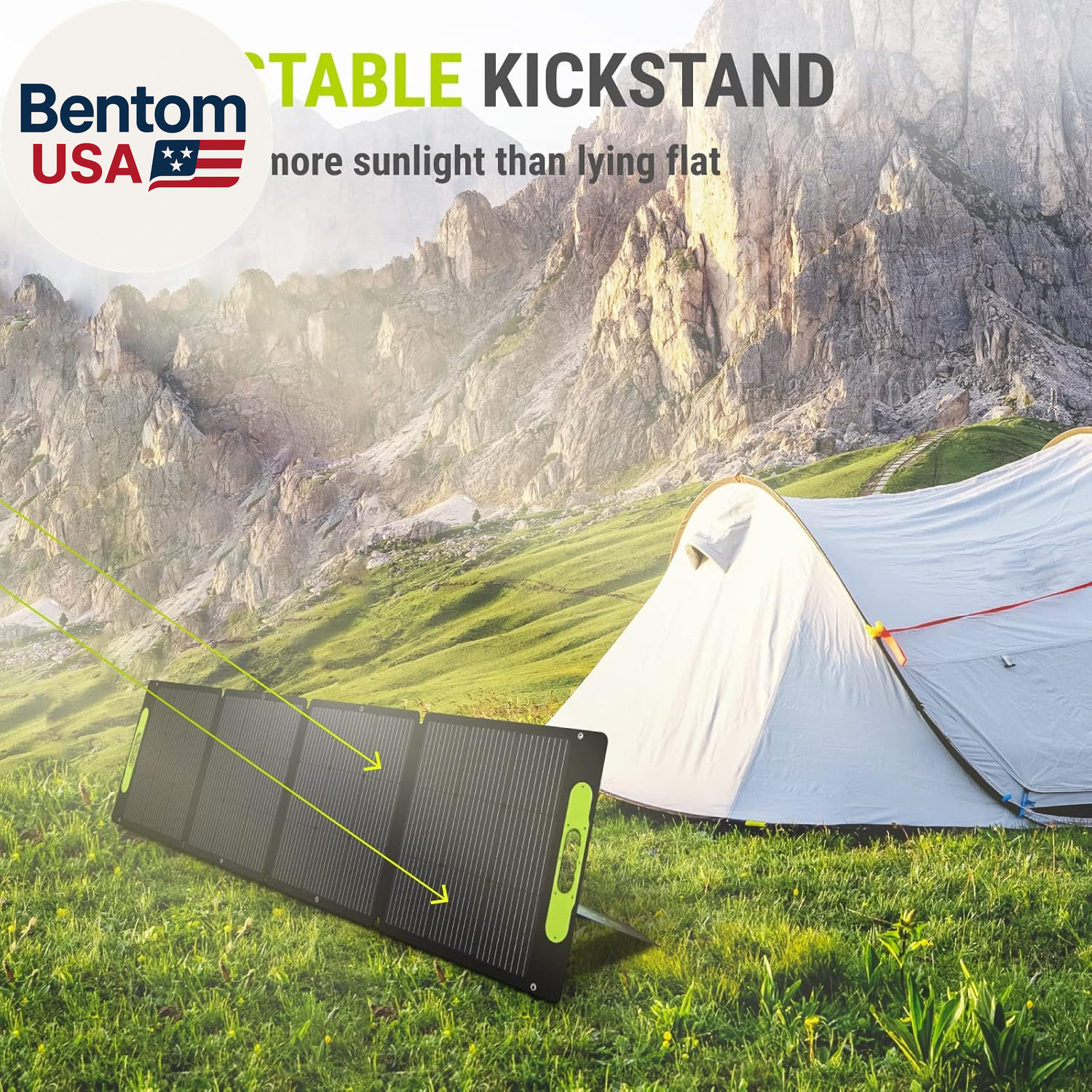 200W Portable Solar Panel Kit with Adjustable Kickstand Case,200Watt 12Volt Fold