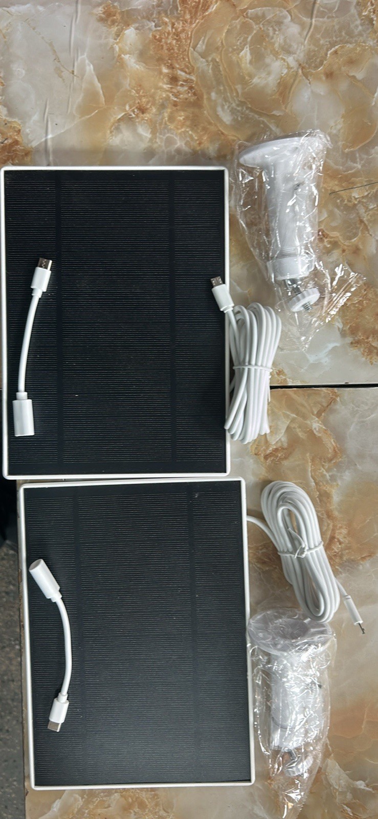 (2)Solar Panels Large 6.75in x 4.75in USB-C w/ Mounting Hardware Outdoor Cameras