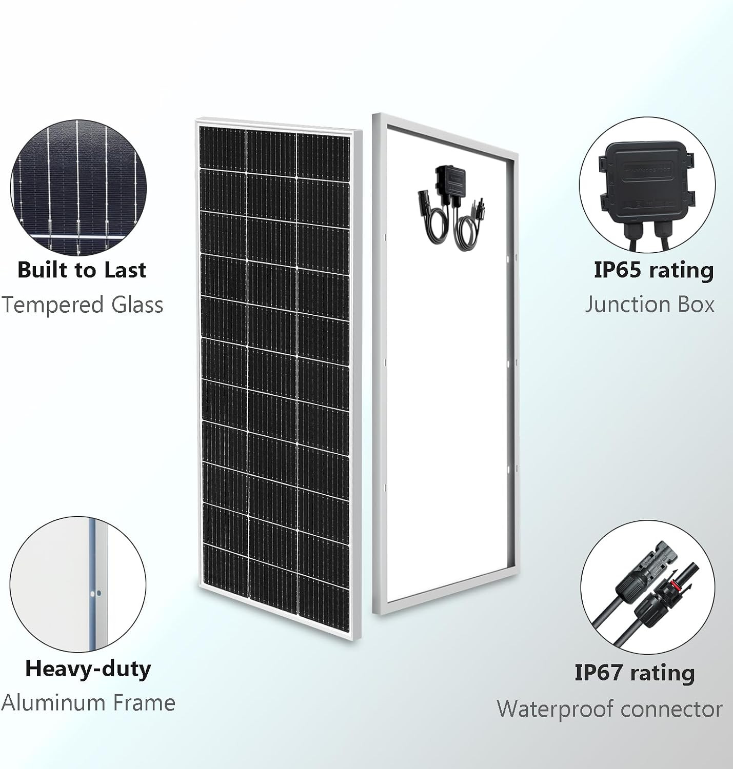 200 Watt 12Volt/24Volt Solar Panel Starter Kit 2PCS 105W Monocrystalline Module