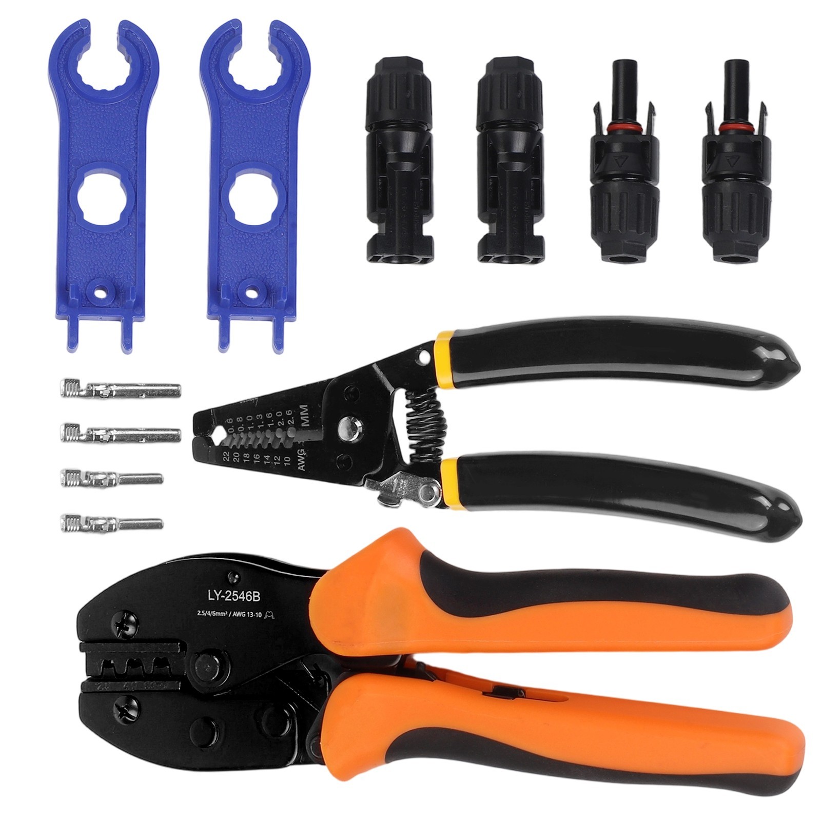 Solar PV Panel Crimping Tool Kit Solar Connector Crimper For AWG14-10 2.5/4/6mm²
