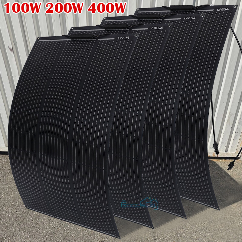 200 400W ETFE Flexible Solar Panel 12V Waterproof RV Camping Off-Grid Rooftop