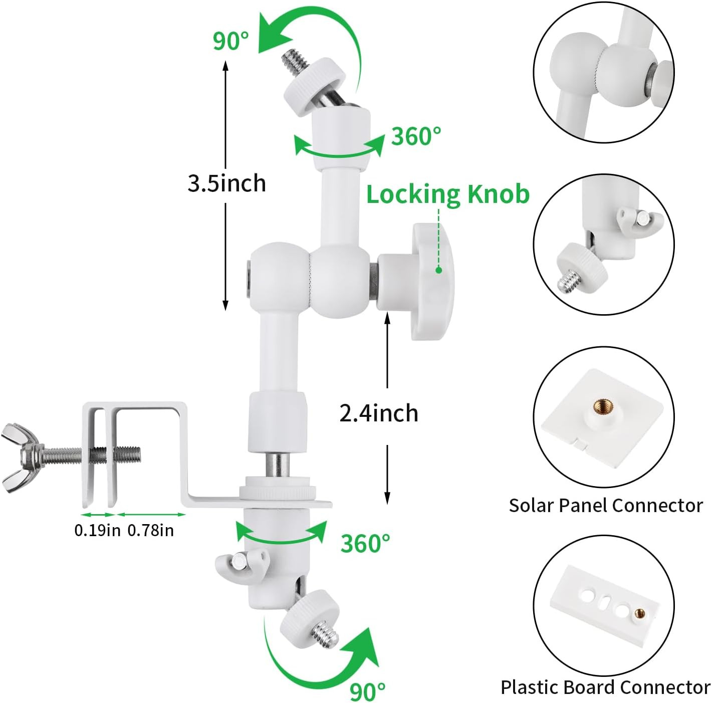 2-In-1 Gutter Mount for Solar Panel, Stick up Cam Battery, Spotlight Cam and Spo