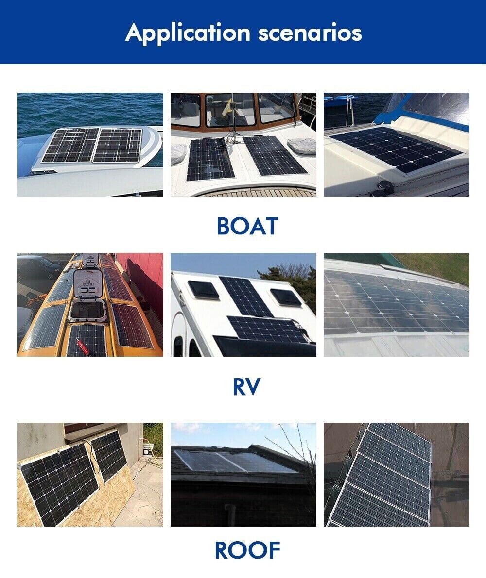 350W 18V Flexible Solar Panel Module Battery Charger Car Outdoor RV Marine