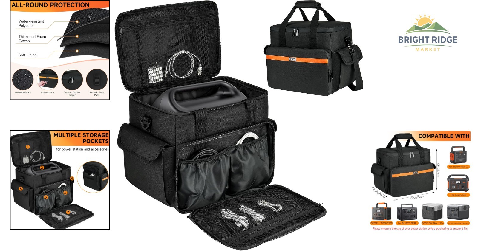 Compact Carrying Bag for Power Stations with Non-Slip Base and Strong Protection