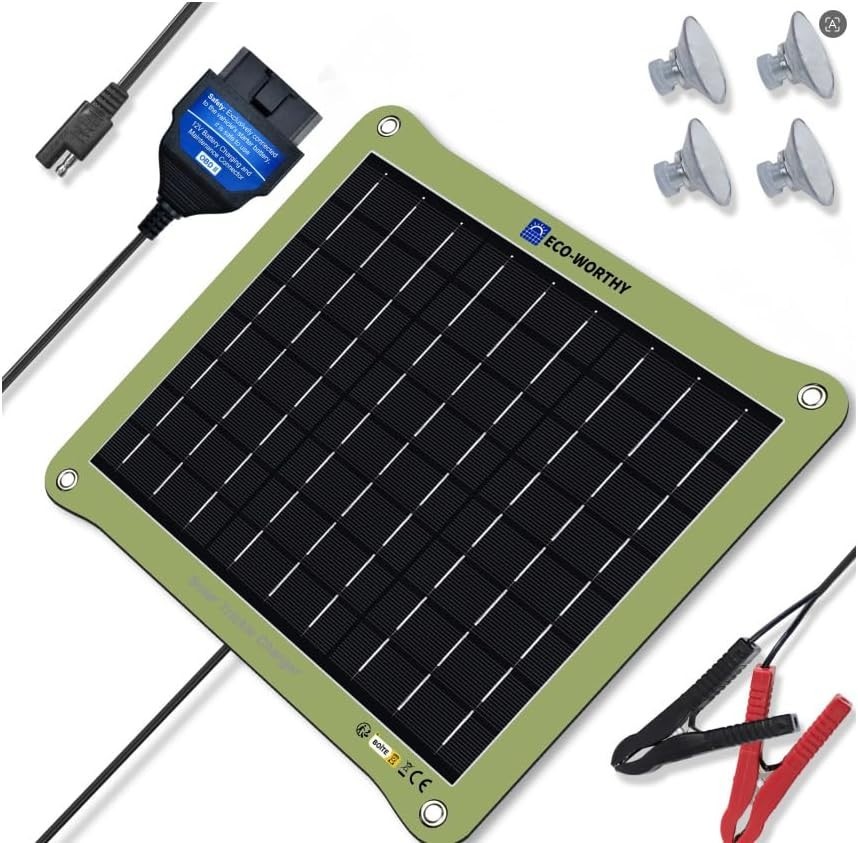 7.5W Waterproof Solar Car Battery Charger – Dual Charging Modes for All Vehicles