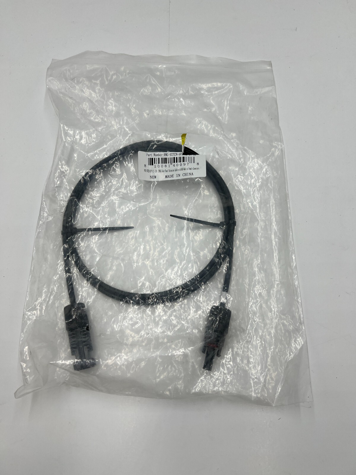 Renogy 5FT 12AWG Panel Connectors Solar, Male To Female Connectors , Black