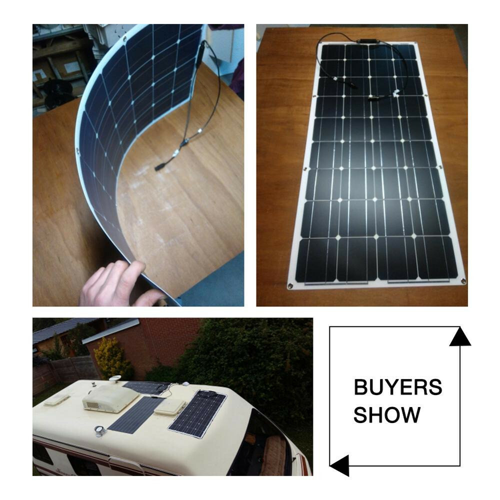 DOKIO 18V 100W Flexible Solar Panel Electricity Car/Boat/Home Battery 12V…