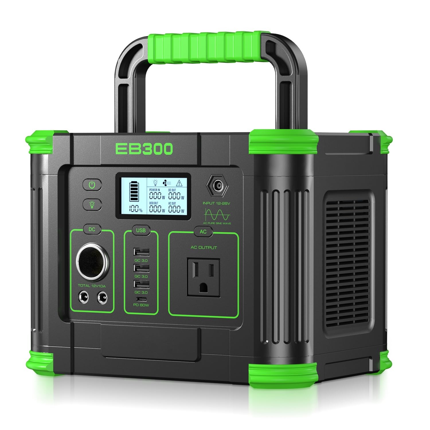 Portable Power Station 300W GRECELL 288Wh Solar Generator with 60W USB C PD