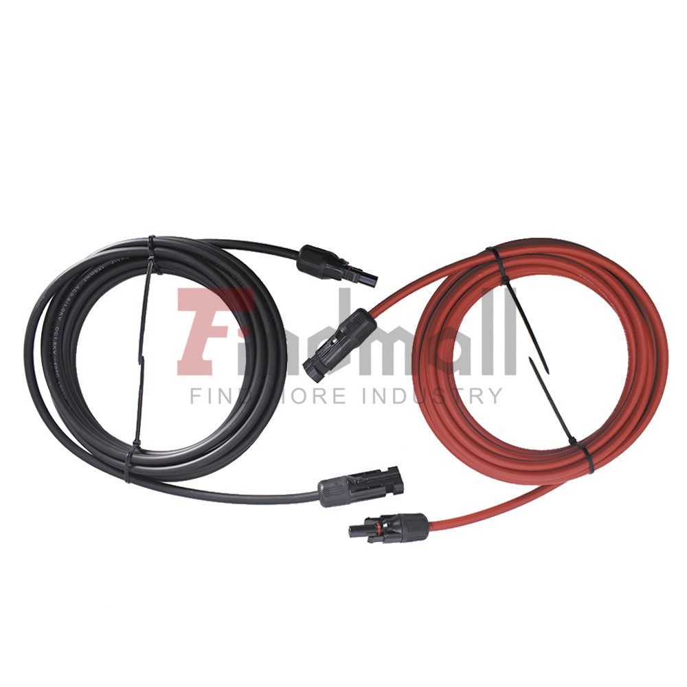 10 AWG Solar Panel Extension Cable Wire Connector 1 Pair 15FT Red + Black