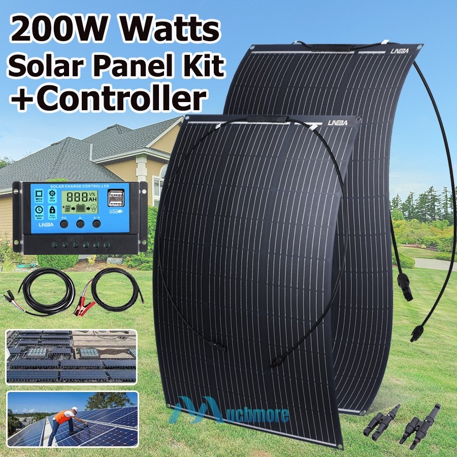 400W 200W Flexible Solar Panel Mono 18V Portable for Home Rooftop RV Boat Marine