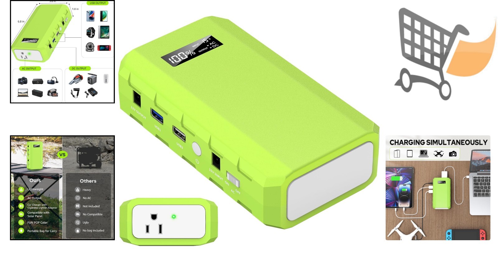 Portable Power Station Lithium Ion Battery Pack 24000mAh 88.8Wh Backup for Ca…