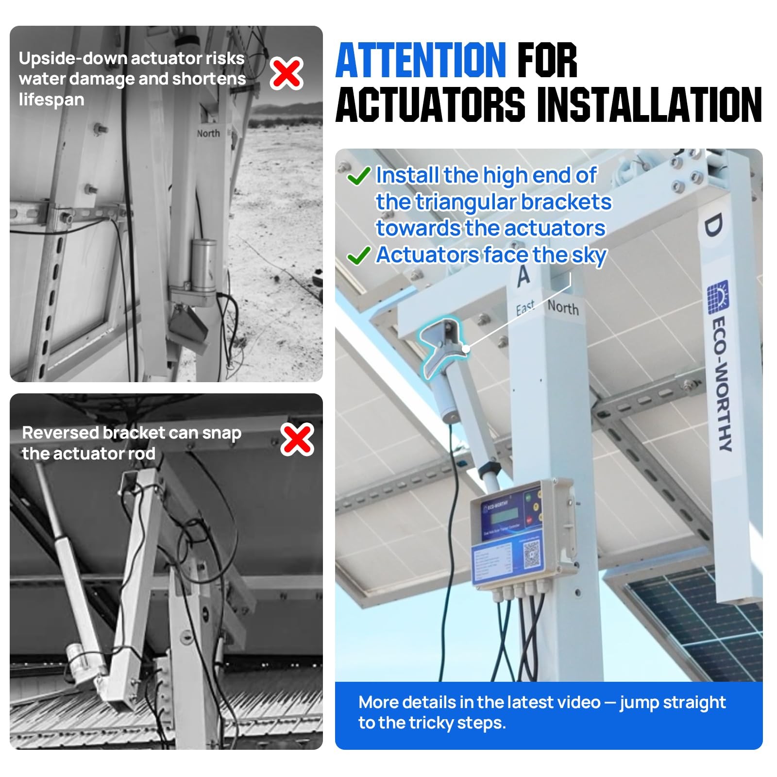 ECOWORTHY Solar Panel Dual Axis Tracking System Increase 40% Power with Track…