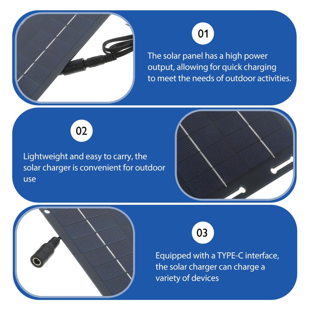 Solar Charger 30W Portable Flexible Panel For Outdoor Equipment