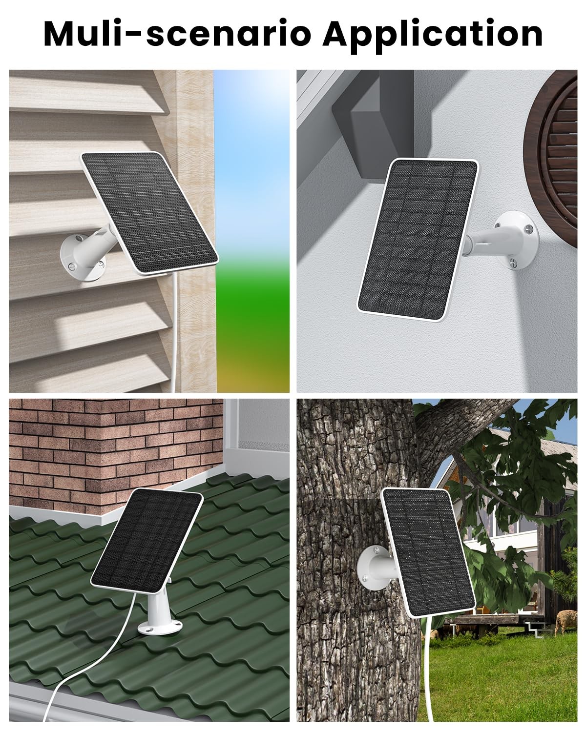 5W Solar Panel Charger Compatible with Arlo Essential 2K Outdoor Camera(2nd G…