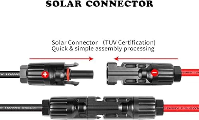 Yeti 10AWG Solar Extension Cable – 1FT, Compatible with Solar and Anderson 1 FT