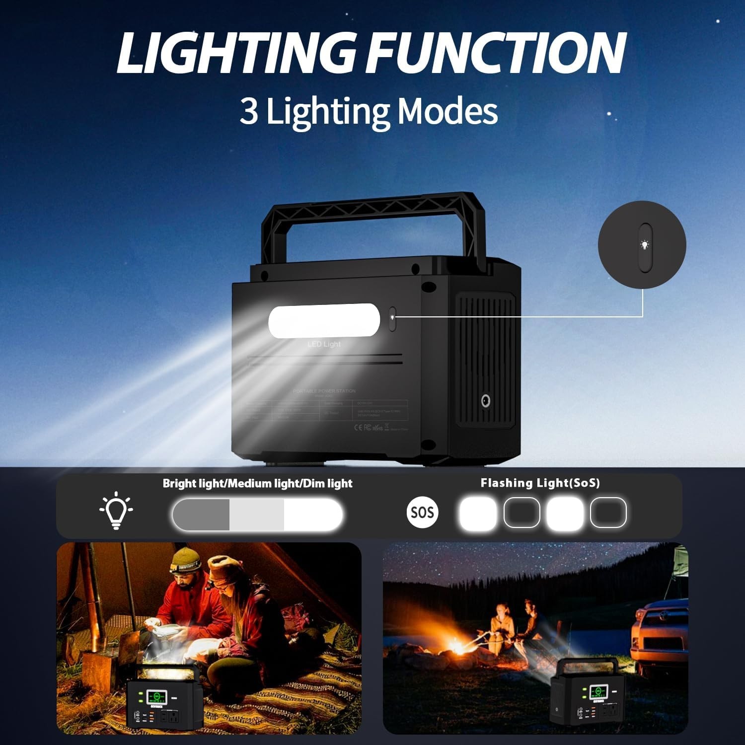 Compact 200W Power Station: Multi-output Convenience for Camping & Emergencies