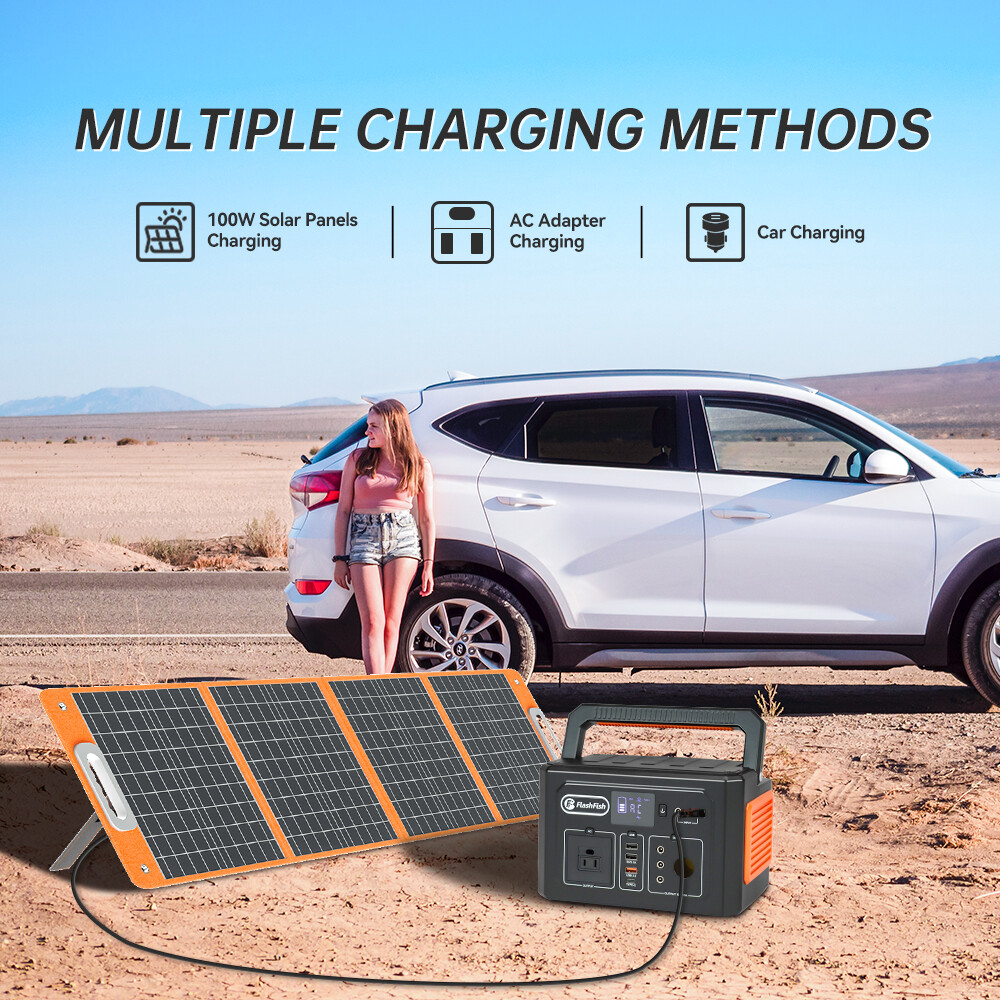 Flashfish K53 Portable Power Station Generator 400wh 400w Optional Solar Panel