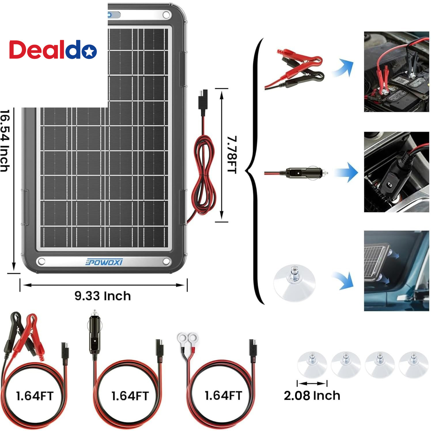 12V Solar Car Battery Charger: 15W Solar Trickle Charger Maintainer with MPPT Co