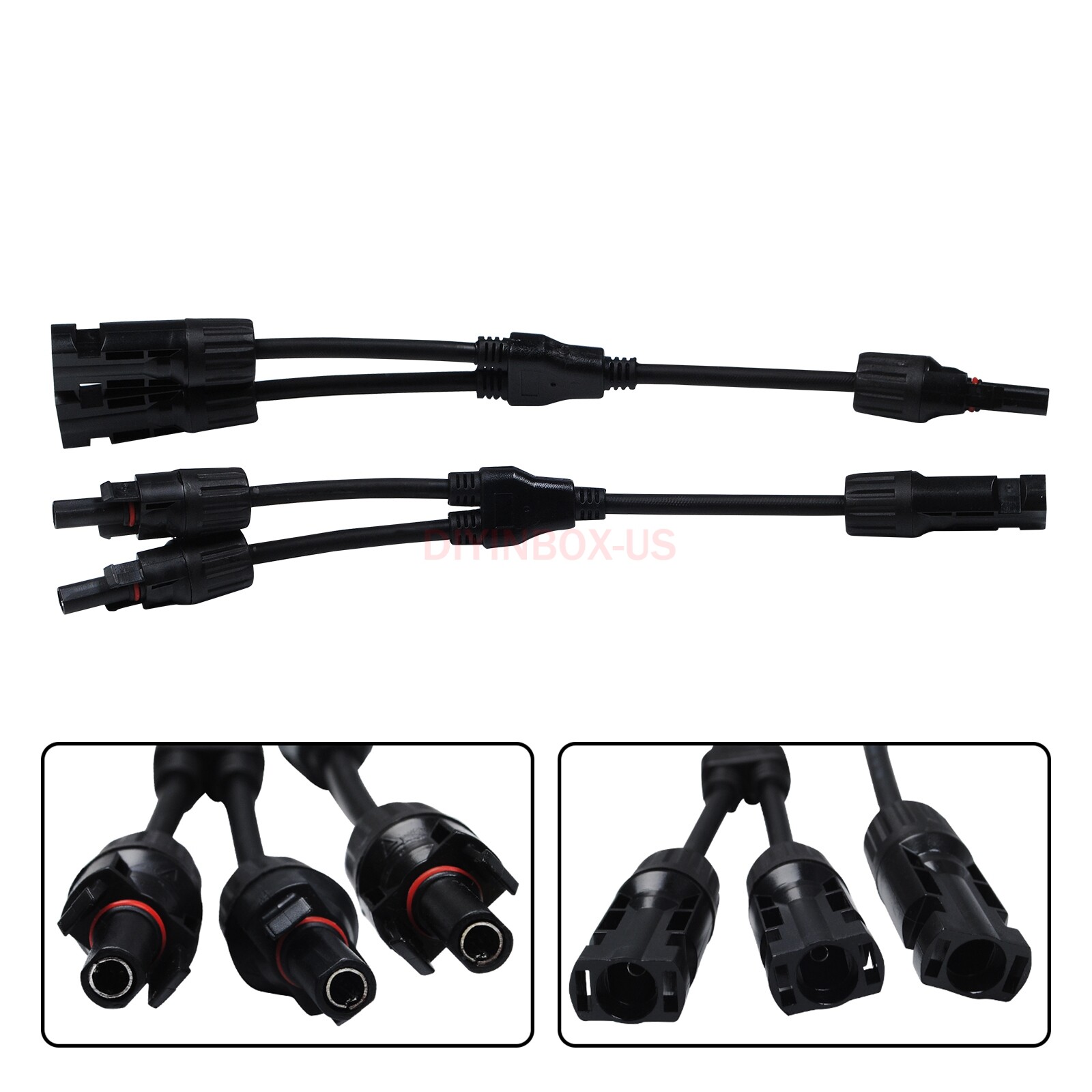 Lot Solar Panel Y Branch Cable Connection Waterproof Adapter Connector Extension