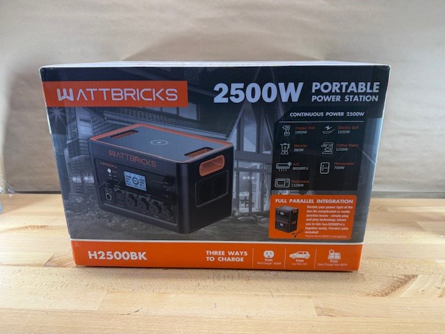 WATTBRICKS H2500BK Portable Power Station 2500W Continuous Power