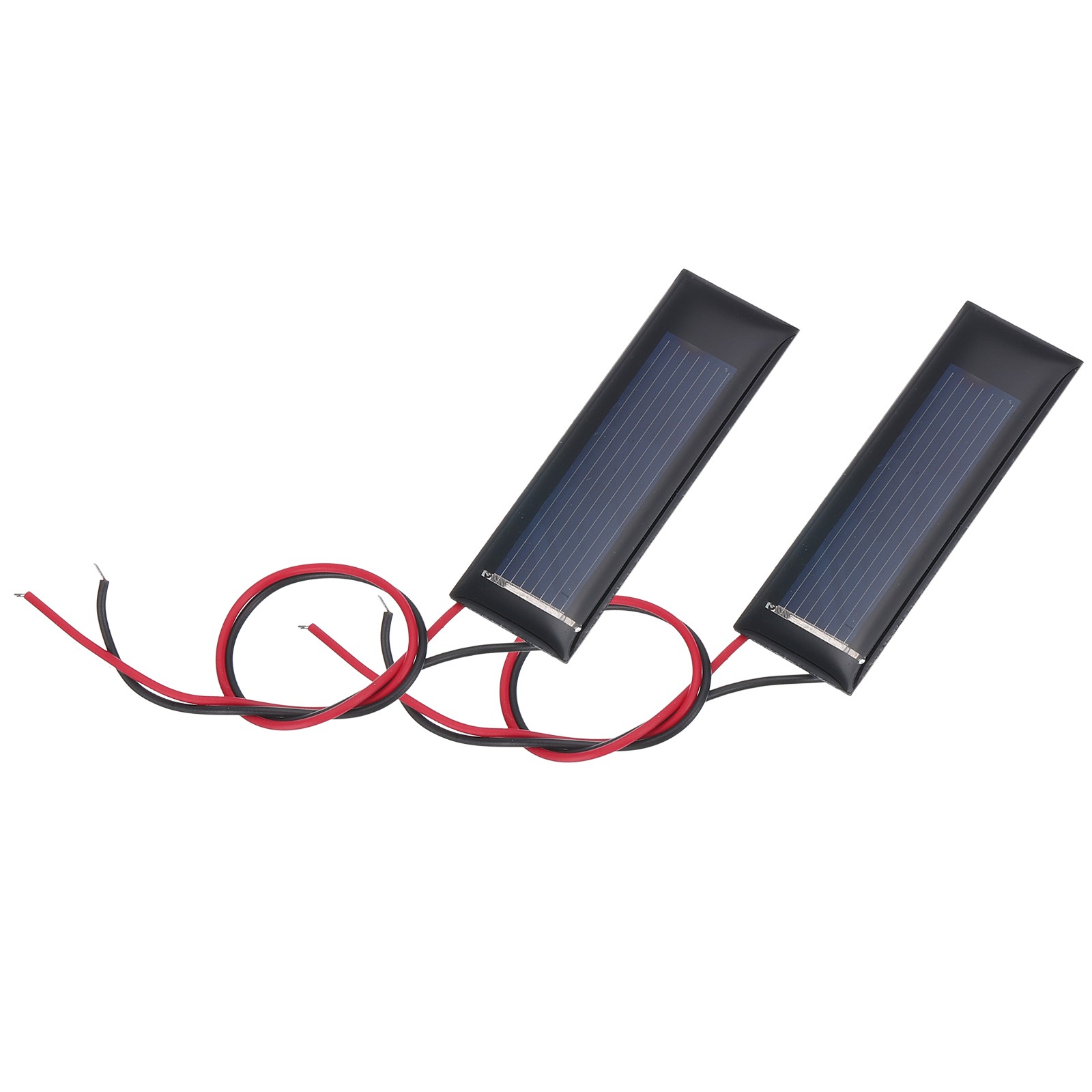 2 Pcs 0.5V 0.08W 160mA Mini Solar Panels with 2 Cable, 53mm x 18mm
