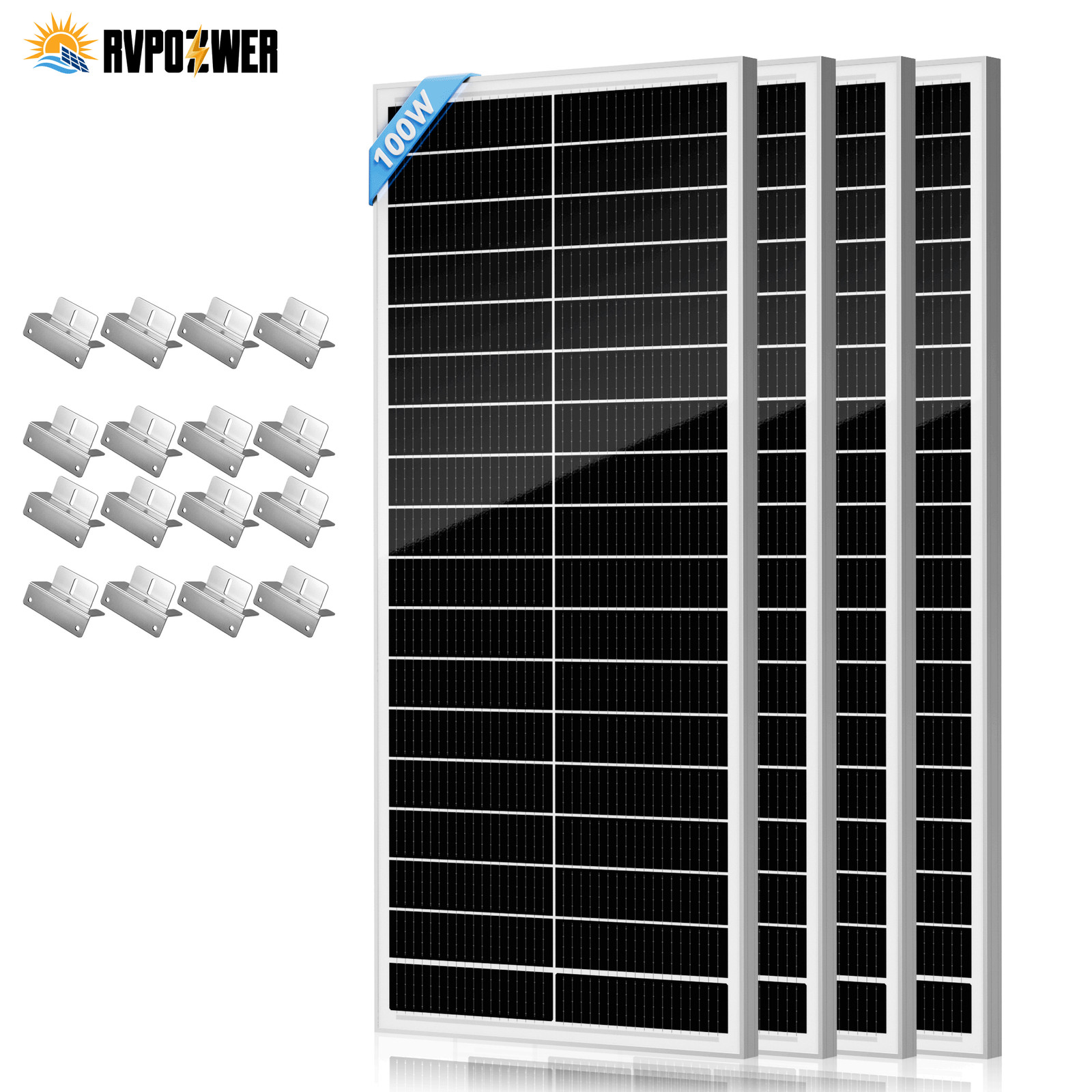 400W Mono N-Type Solar Panel Kits 18BB 25% RV Home Boat Car Mounting Z Brackets