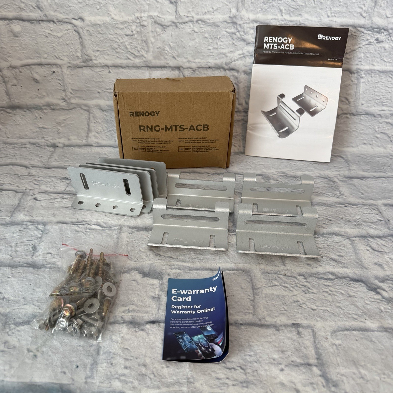 Renogy RNG-MTS-ACB Adjustable Curved Solar Panel Mount Bracket Kit Set Of 4 NIB